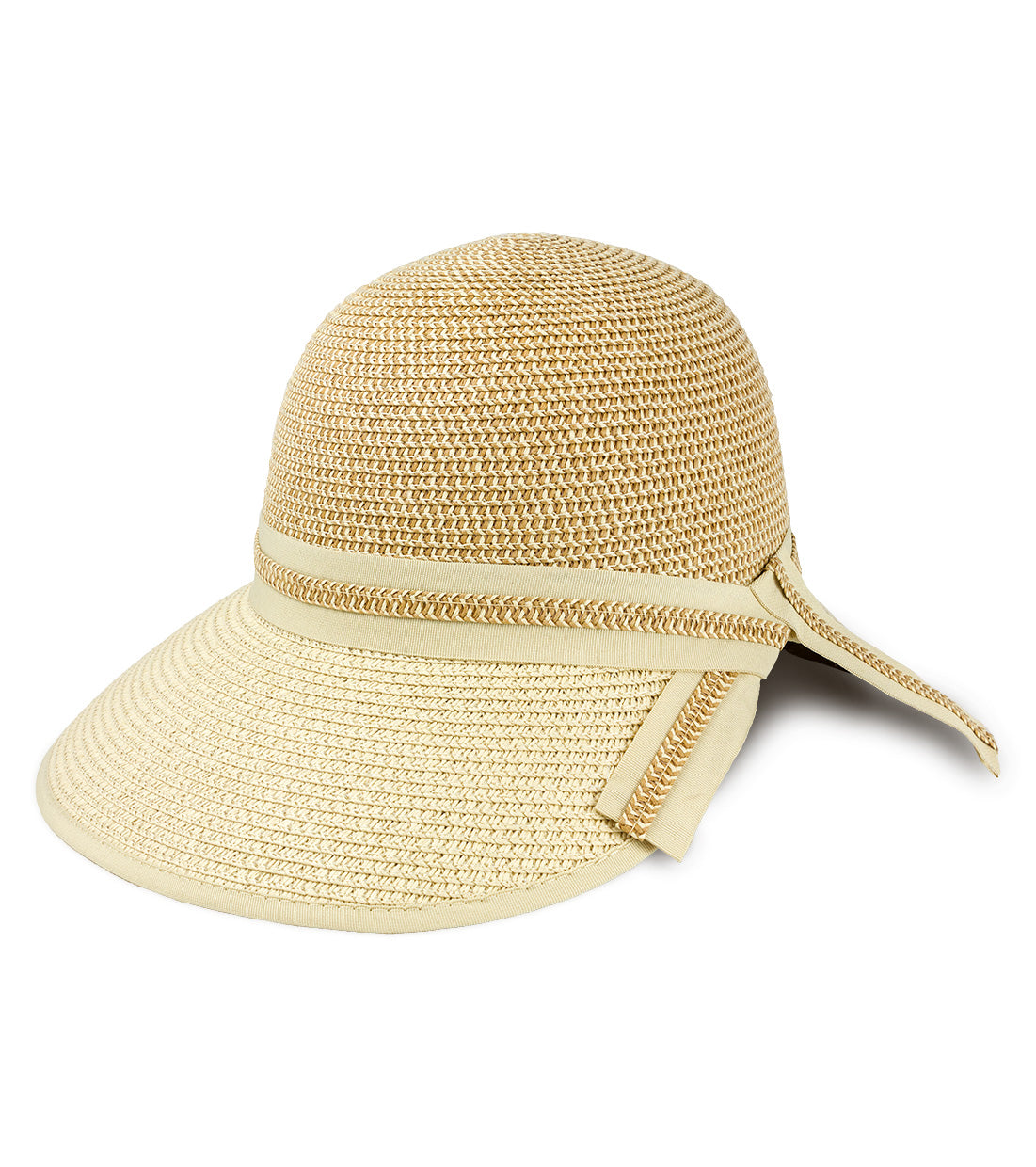 Magid Two-Toned Straw Garden Hat Braided Crown