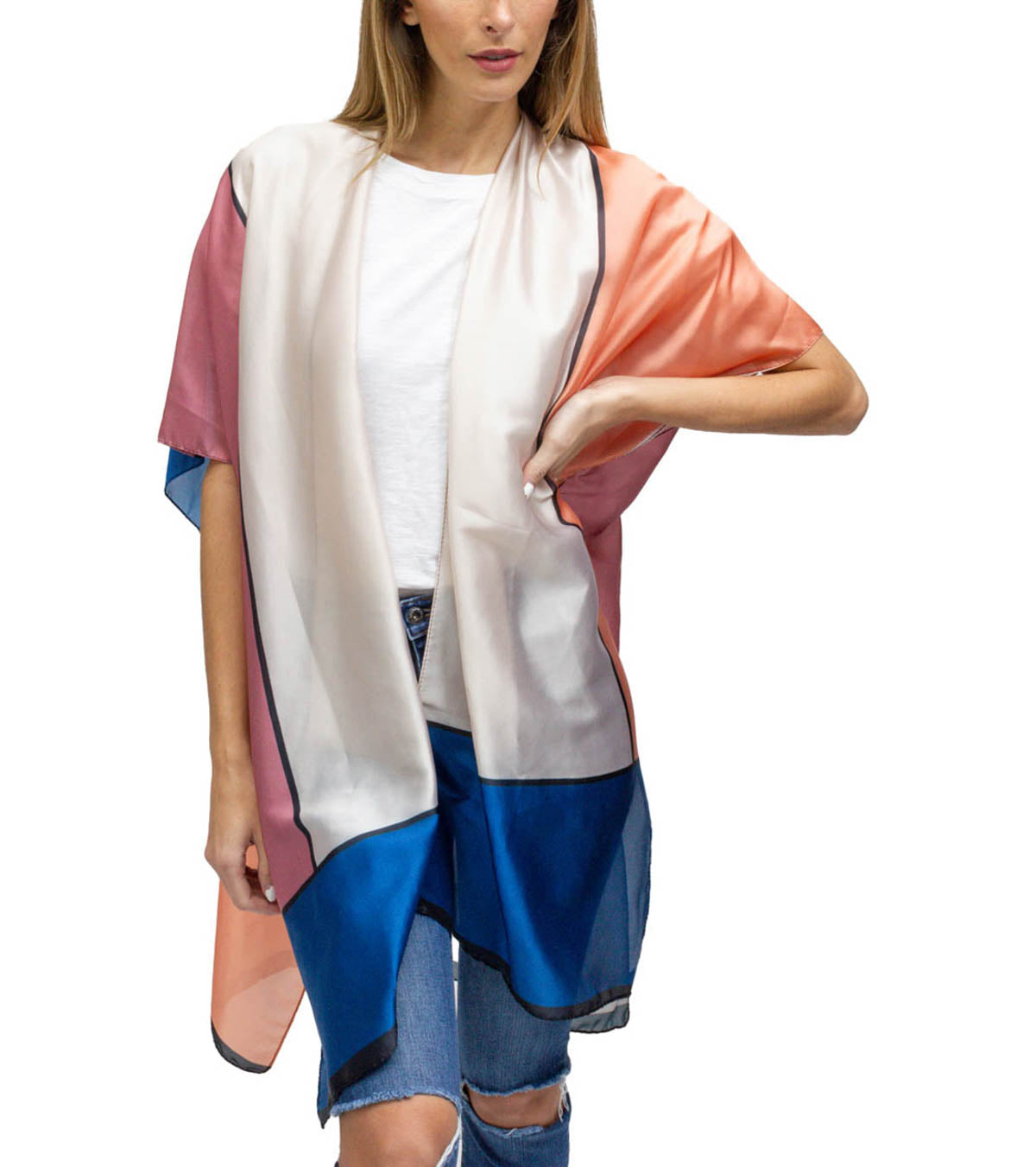 Prezzo Women's Color Block Kimono